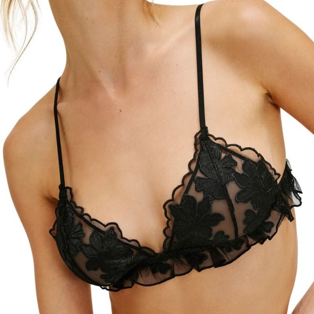 NWT Free People Chantelle Bra in Black Size Small